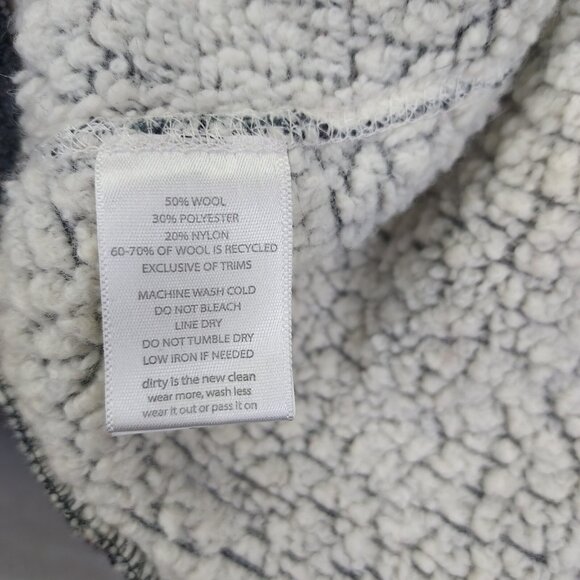 Toad & Co Wildwood Sherpa Hoodie Women's Med Gray Heather & Charcoal Wool Jacket - Picture 12 of 16